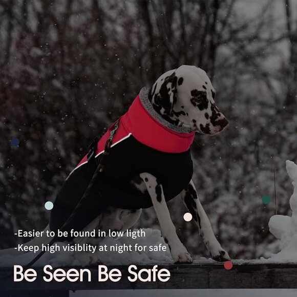 IECOii Extra Warm Dog Coat Reflective Adjustable Dog Jacket Dog Winter Coat 3X - Picture 4 of 4